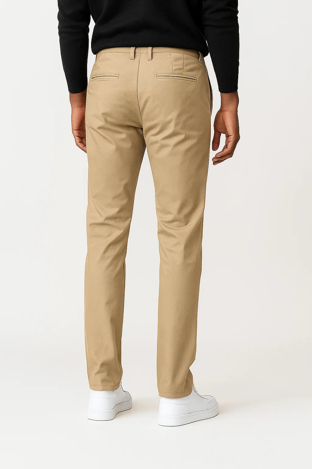 Men's Chino Pants Khaki Cotton Stretch Straight Fit