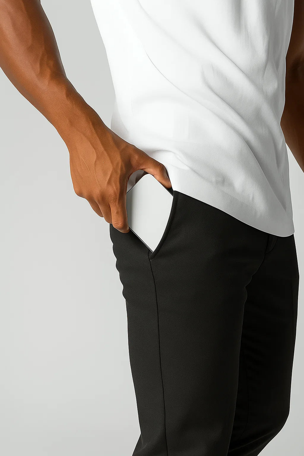 Men's Chino Pants Khaki Stretch Fabric Modern Fit