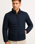 Men's Padded Jacket Polyester Casual Raised Collar