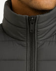 Men's Padded Jacket Polyester Casual Raised Collar