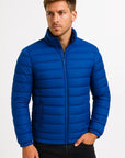 Men's Padded Jacket Polyester Casual Raised Collar