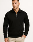 Men's Quarter Zip Sweater Polyester Geometric Design
