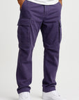 Men's Overalls Cotton Loose Fit Tactical Pants with Elastic Waist