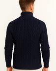 Men's Quarter Zip Sweater Cable Knit Heavyweight