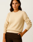 Women's Cashmere Sweater Mock Neck Long Sleeve Pullover