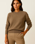 Women's Cashmere Sweater Mock Neck Long Sleeve Pullover