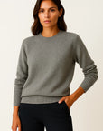 Women's Cashmere Sweater Mock Neck Long Sleeve Pullover
