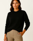 Women's Cashmere Sweater Mock Neck Long Sleeve Pullover