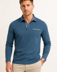Men's Long Sleeve Polo Shirt Cotton Blend