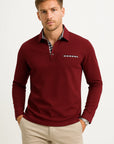 Men's Long Sleeve Polo Shirt Cotton Blend
