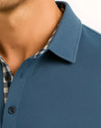 Men's Long Sleeve Polo Shirt Cotton Blend
