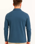 Men's Long Sleeve Polo Shirt Cotton Blend