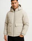 Men's Winter Jacket Quilted Hooded Padded Oversized