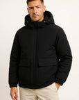 Men's Winter Jacket Quilted Hooded Padded Oversized