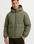 Men's Winter Jacket Quilted Hooded Padded Oversized