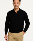 Men's Polo Shirt Midweight Cotton V-Neck Textured