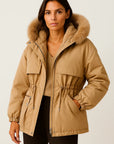 Women's Parka Jacket Water-Resistant Faux Fur Lining Adjustable Fit