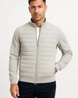 Men's Jacket Hybrid Quilted Knitted Sleeves Polyester Cotton