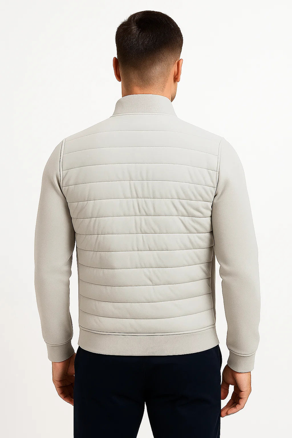 Men's Jacket Hybrid Quilted Knitted Sleeves Polyester Cotton