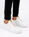Men's Sneakers Leather Casual Breathable Perforated Design