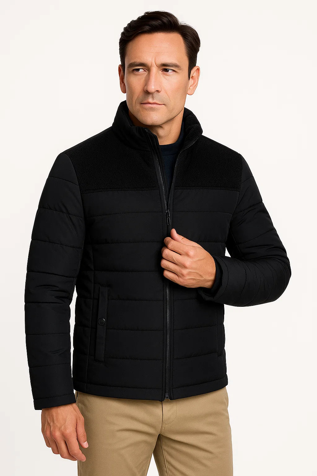 Men's Puffer Jacket Thickened Plush Winter Coat