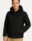Men's Fleece Jacket Waterproof Windproof Detachable Hood