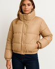 Women's Faux Leather Parka Coat Thick Warm Winter Jacket