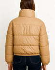 Women's Faux Leather Parka Coat Thick Warm Winter Jacket
