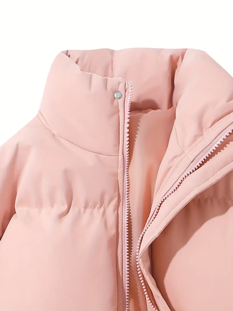 Womens Hooded Jacket - Grey Water-Repellent Polyester Winter Coat for Comfort and Style 2