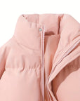 Womens Hooded Jacket - Grey Water-Repellent Polyester Winter Coat for Comfort and Style 2