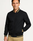 Men's Lightweight Polyester Bomber Jacket, Slim Fit Zip-Up Windbreaker, Casual Outerwear for Spring and Fall 4