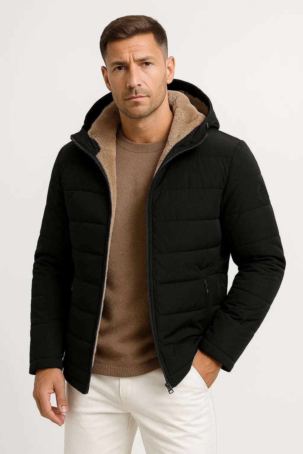 Mens Fleece Jacket Black Thick Windproof Casual 5XL Winter Outdoor 1
