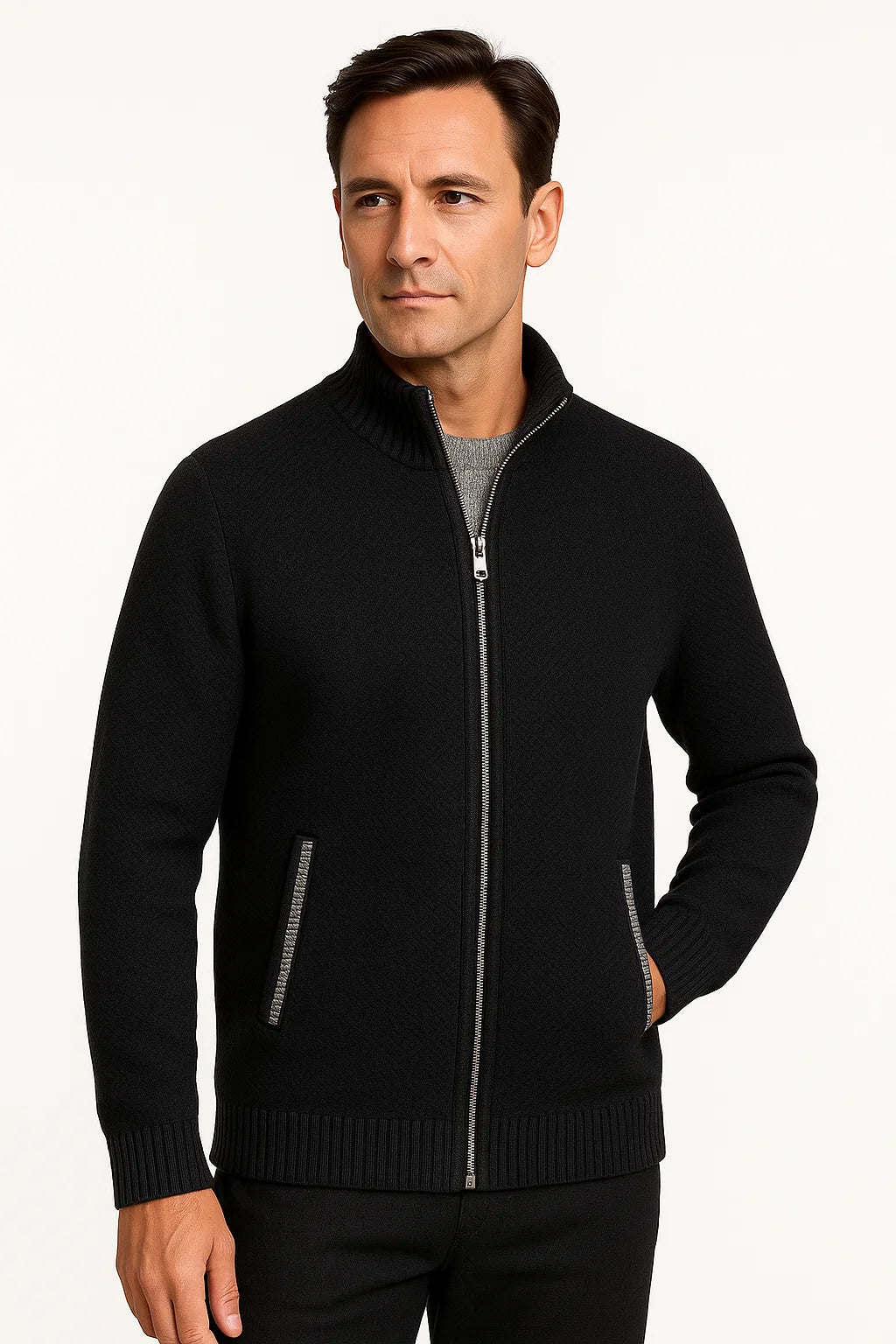 Mens Fleece Vest Black Zippered Comfortable Layered Piece 6