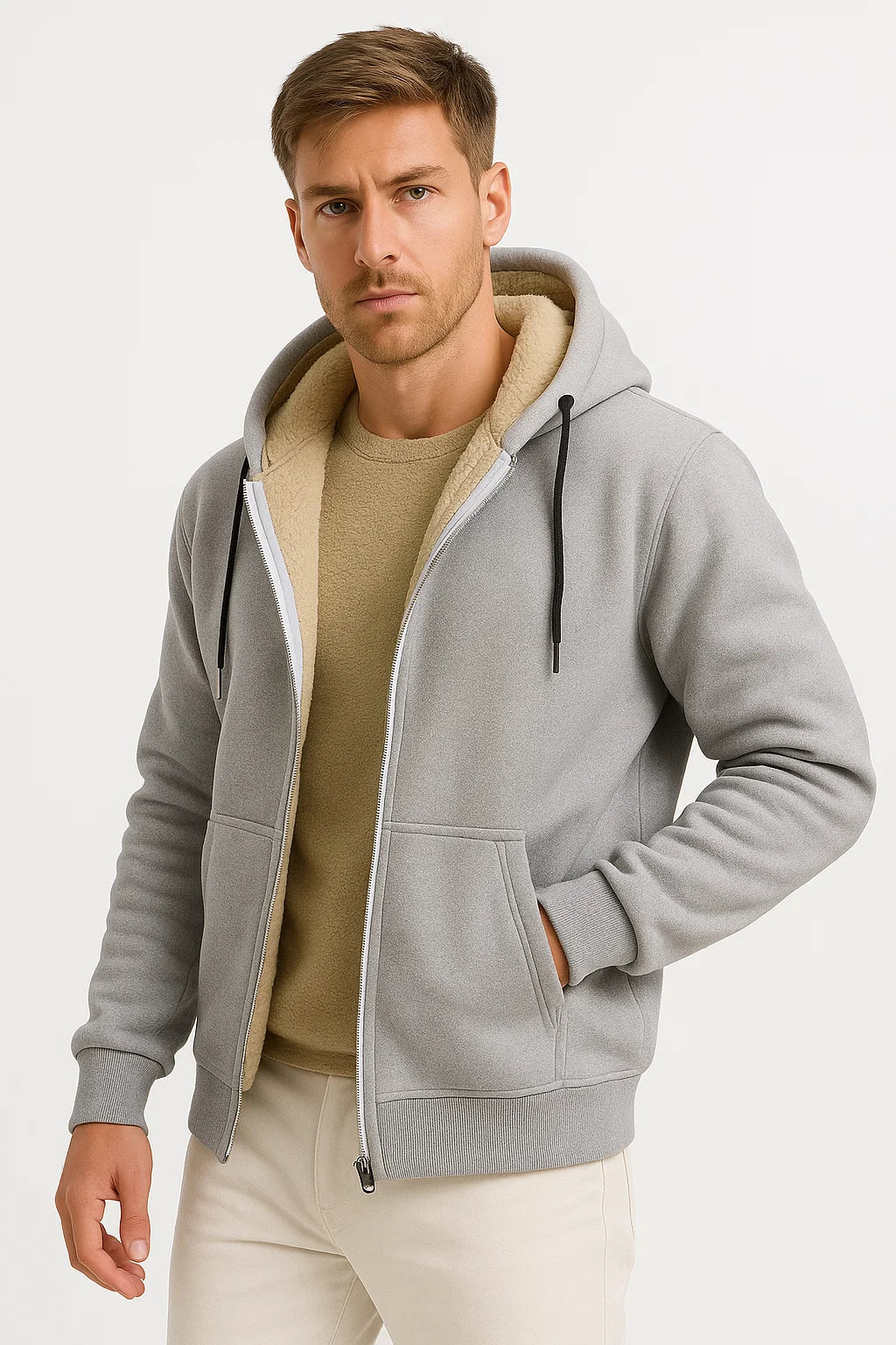 Mens Classic Coat Polyester Dark Green for Fall and Winter 1