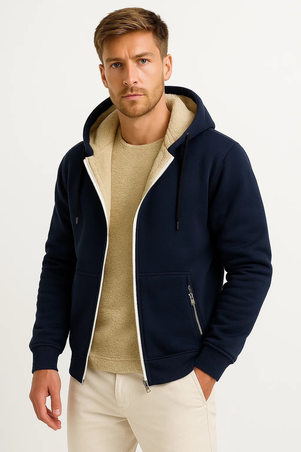 Mens Classic Coat Polyester Dark Green for Fall and Winter 6