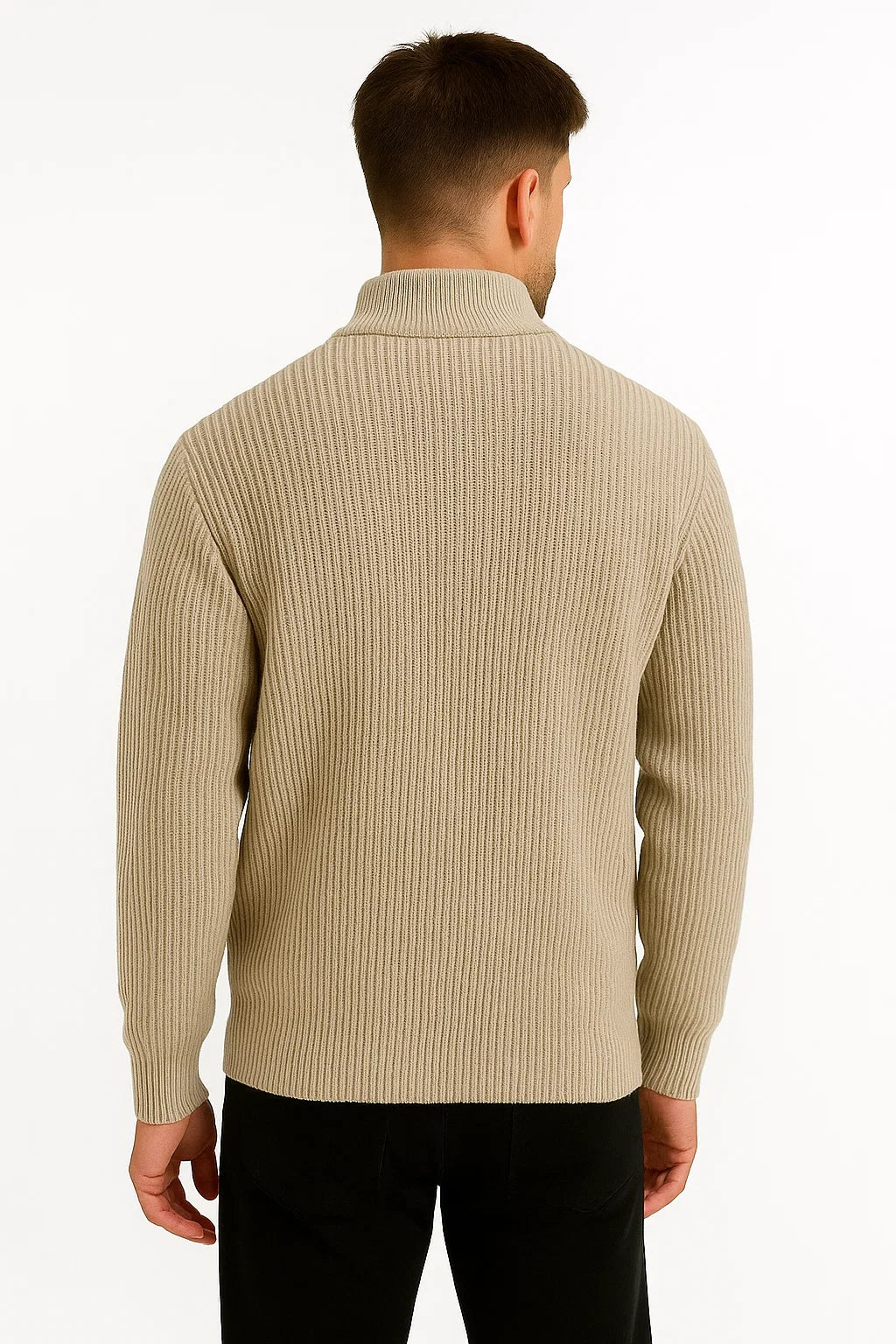 Mens Half-Zip Sweater Cotton Blend Casual Jumper Stylish Layering 3