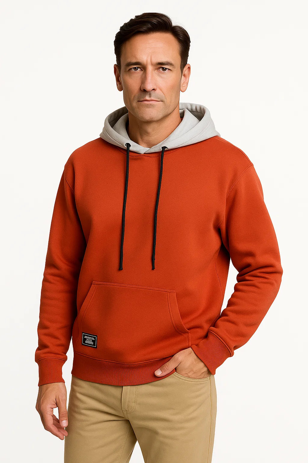 Mens Hoodie Gray Soft Fabric Casual Warm Durable Comfort 2