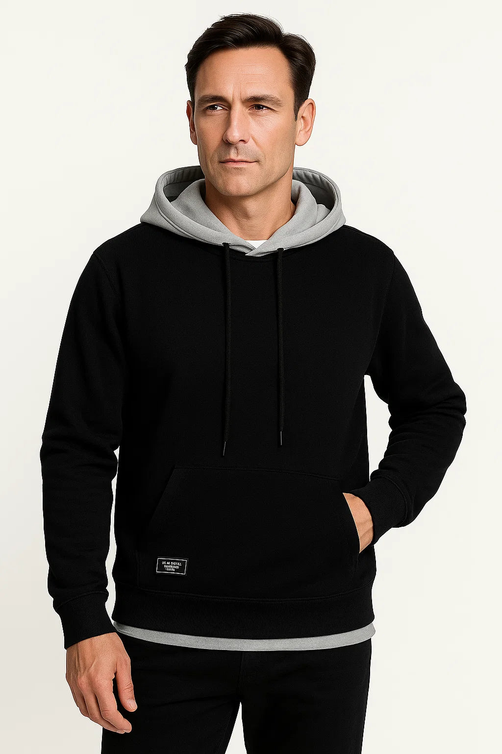 Mens Hoodie Gray Soft Fabric Casual Warm Durable Comfort 3
