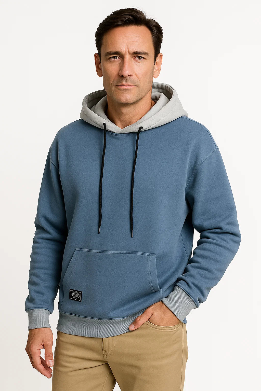 Mens Hoodie Gray Soft Fabric Casual Warm Durable Comfort 4