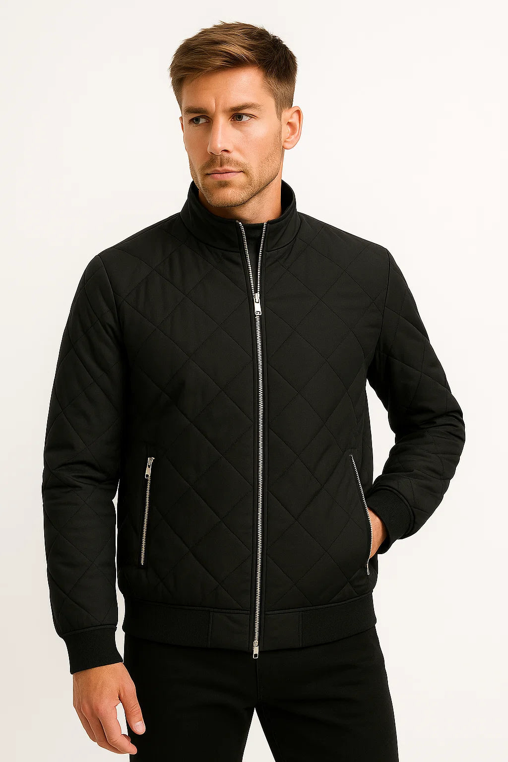 Mens Jacket Insulated Warm Fabric Classic Versatile Design 1