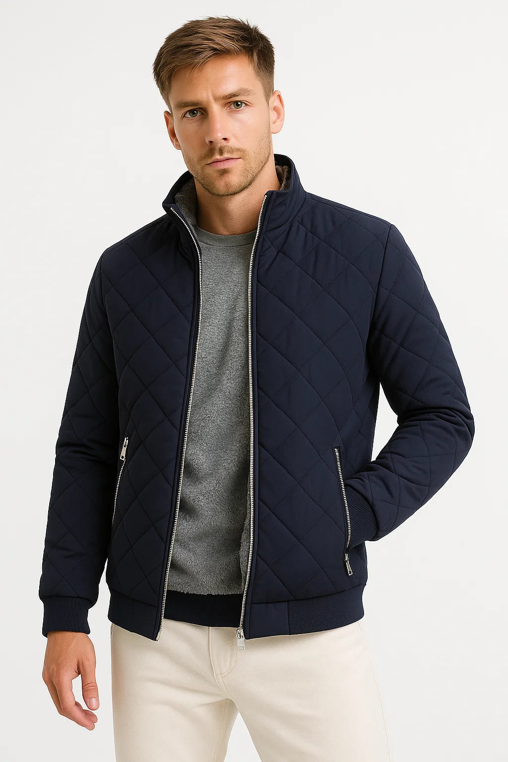 Mens Jacket Insulated Warm Fabric Classic Versatile Design 4