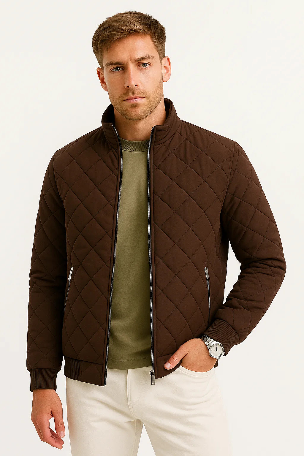 Mens Jacket Insulated Warm Fabric Classic Versatile Design 5