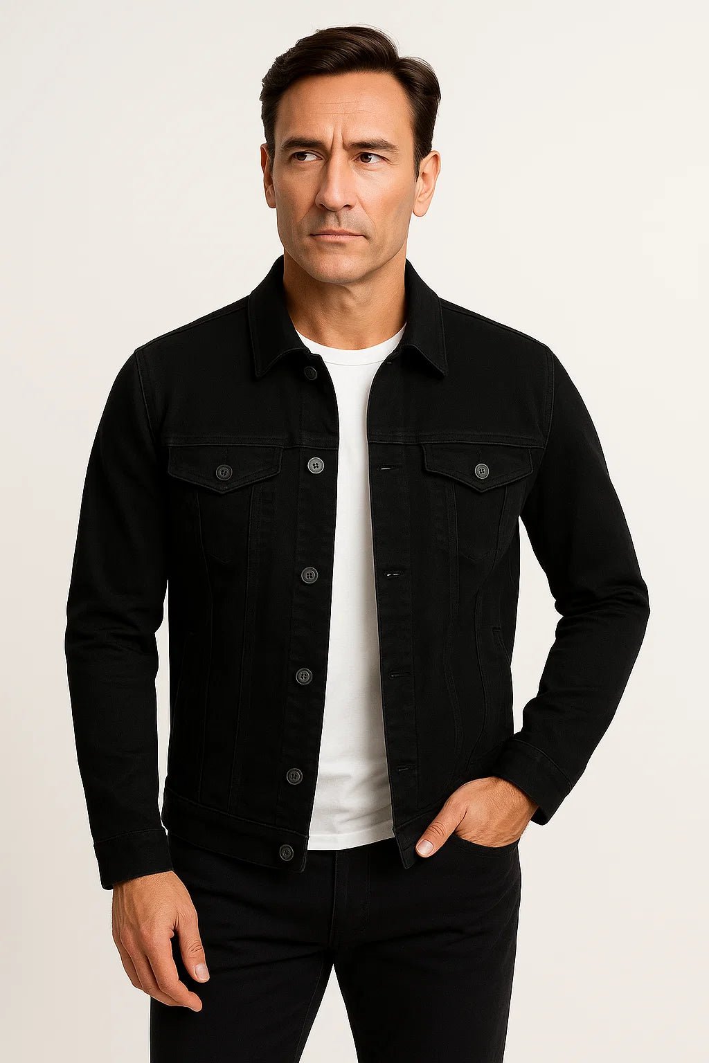 Mens Casual Jacket Cotton Blend Smart-Casual Comfortable Fit 2