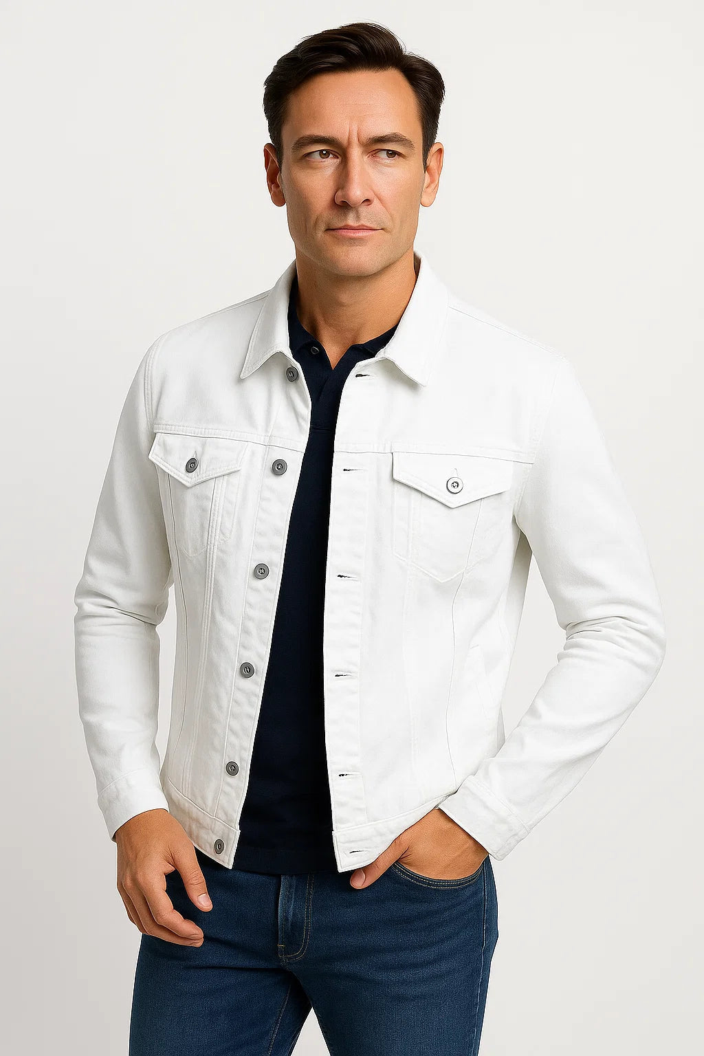 Mens Casual Jacket Cotton Blend Smart-Casual Comfortable Fit 3