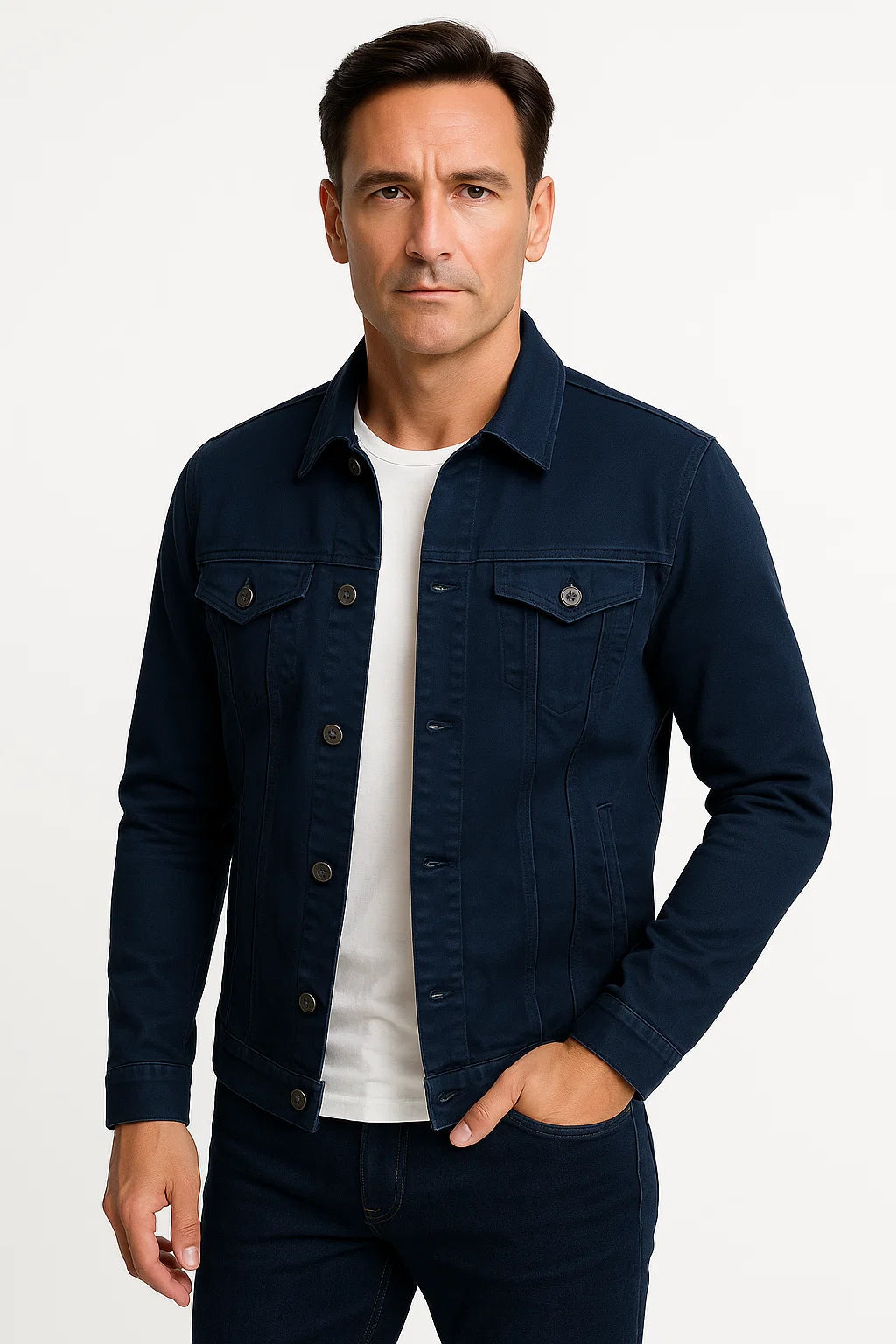 Mens Casual Jacket Cotton Blend Smart-Casual Comfortable Fit 4