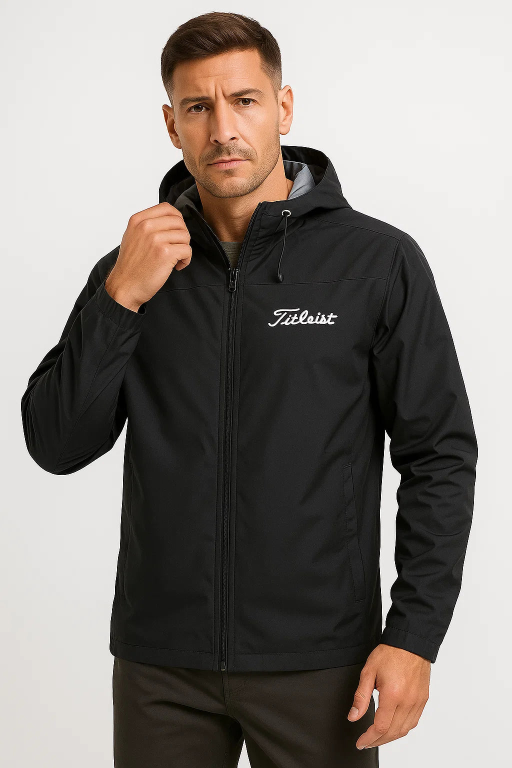 Mens Waterproof Jacket Lightweight Breathable with Adjustable Hood 1