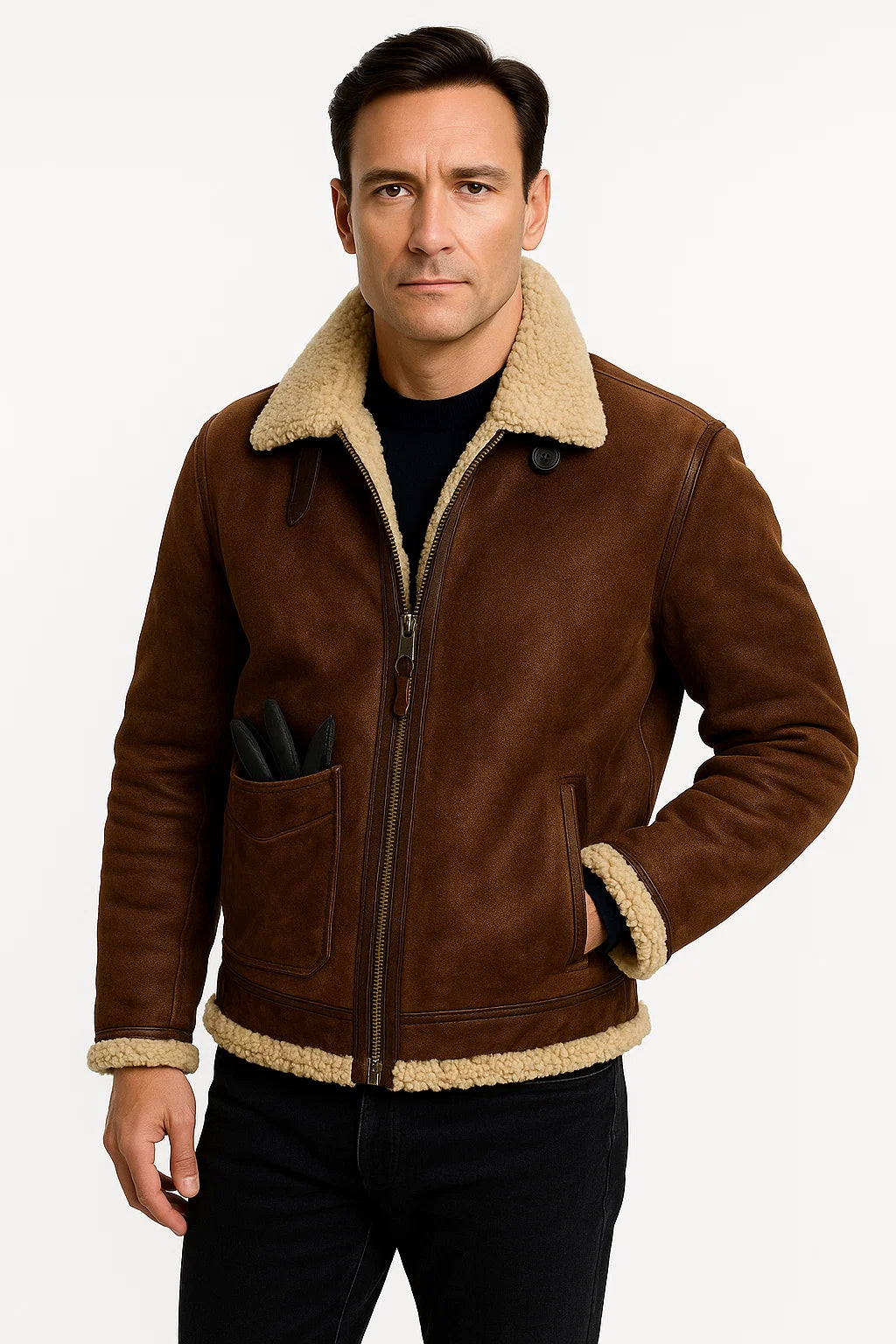 Mens Leather Jacket Lambskin Tailored Fit Warm Stylish Outerwear 1