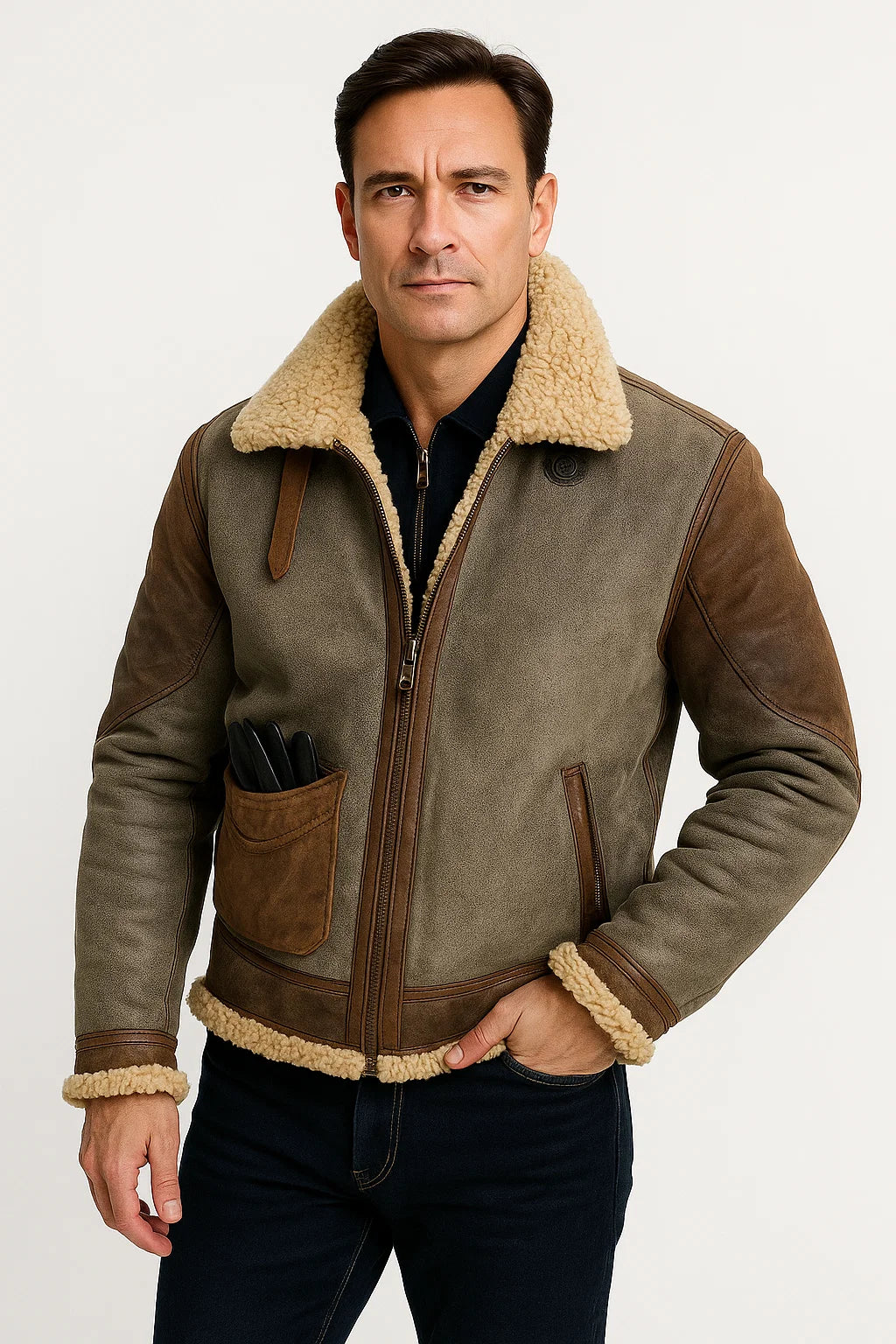 Mens Leather Jacket Lambskin Tailored Fit Warm Stylish Outerwear 3