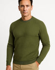 Mens Casual Shirt Cotton Blue Plaid Round Neck Semi-Formal 5
