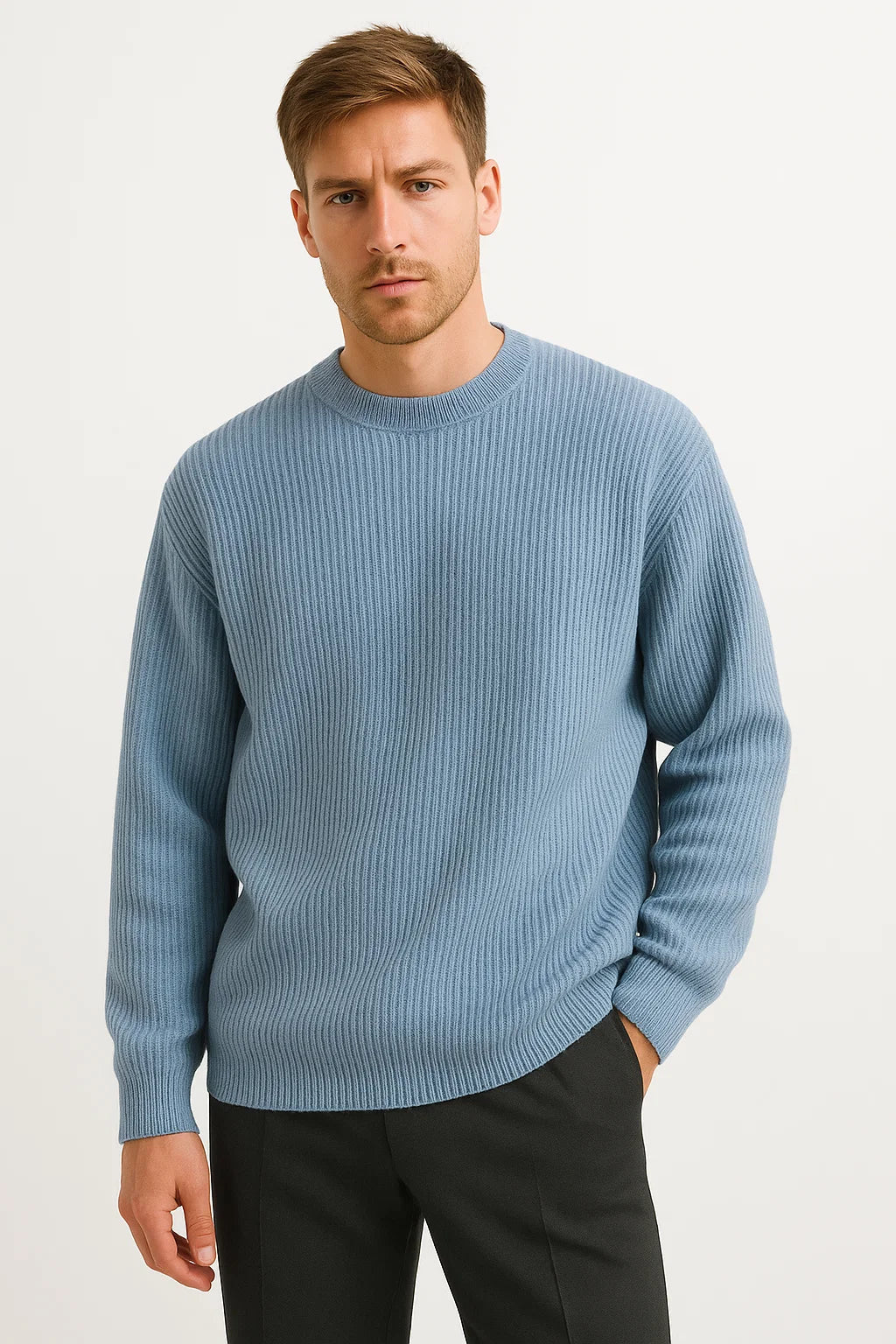 Mens Sweater Acrylic Oversized Pullover Ribbed Design 6